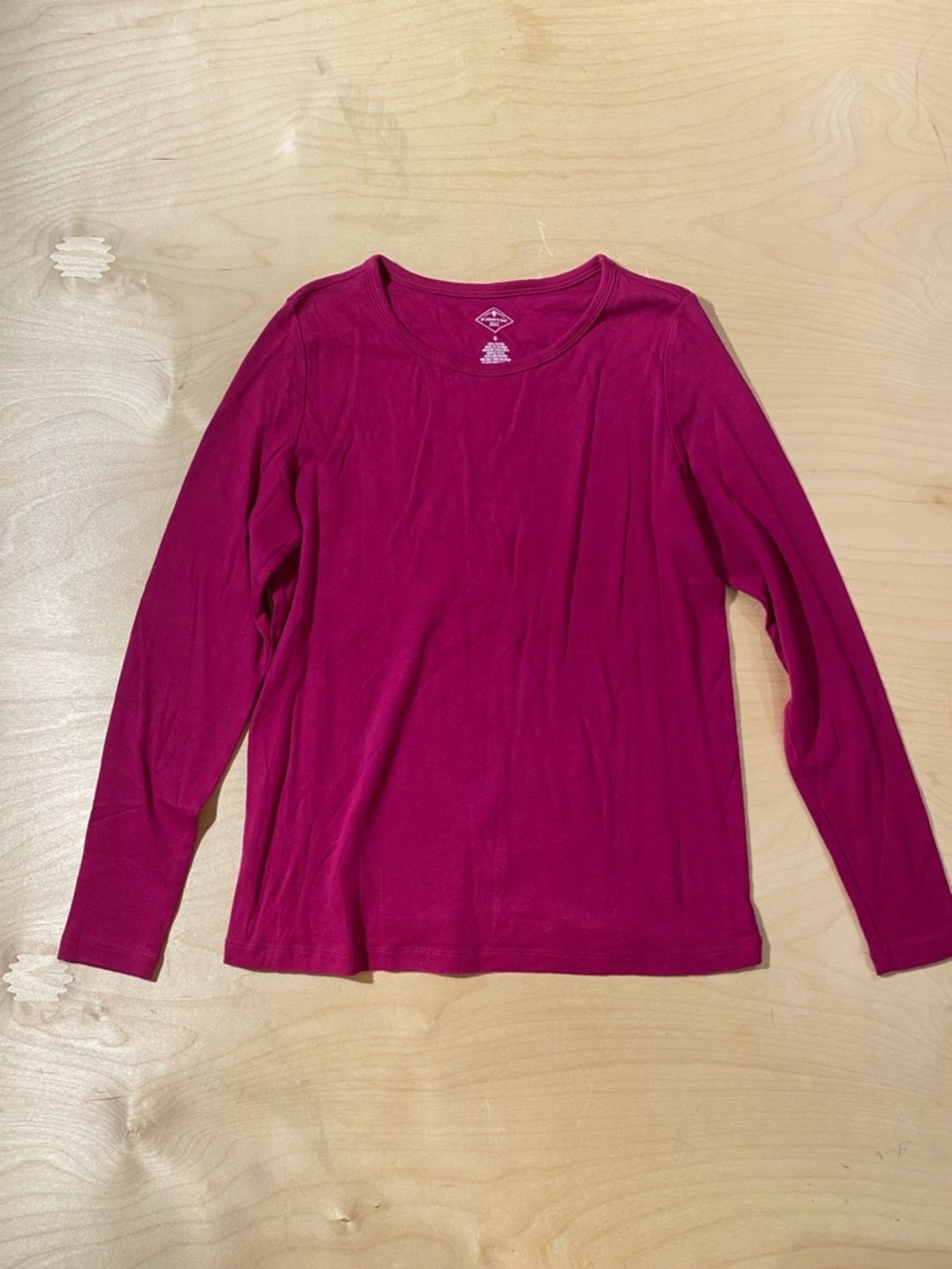 St. John’s Bay Fuchsia Long Sleeve Crewneck Top Small (RD)
